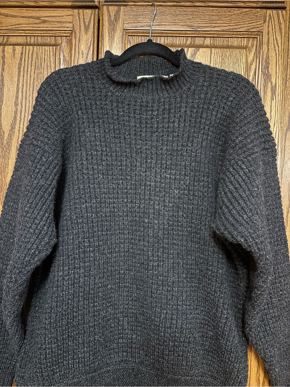 Men's retro Roots one size black/grey Knit Sweater - Classic Crewneck